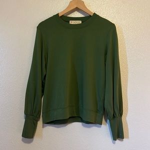 Long Sleeve Sweater Blouse on Bright Green
